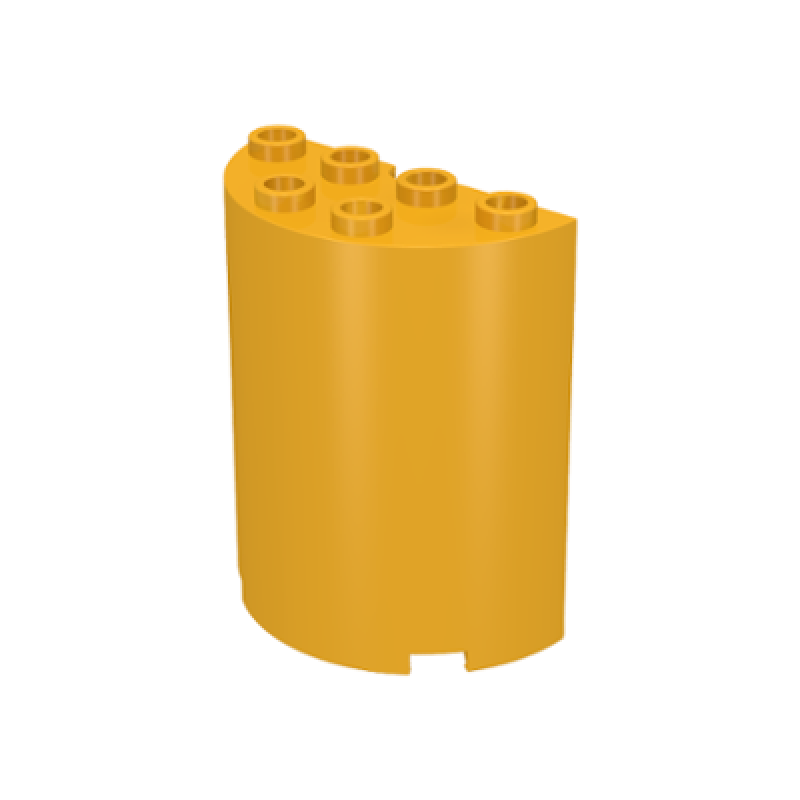 Cylinder Half 2x4x4 Bright Light Orange